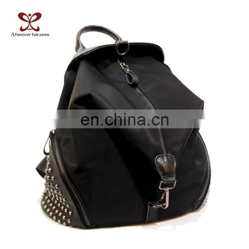 Fashion Casual Women Black Orange Backpack laptop bags