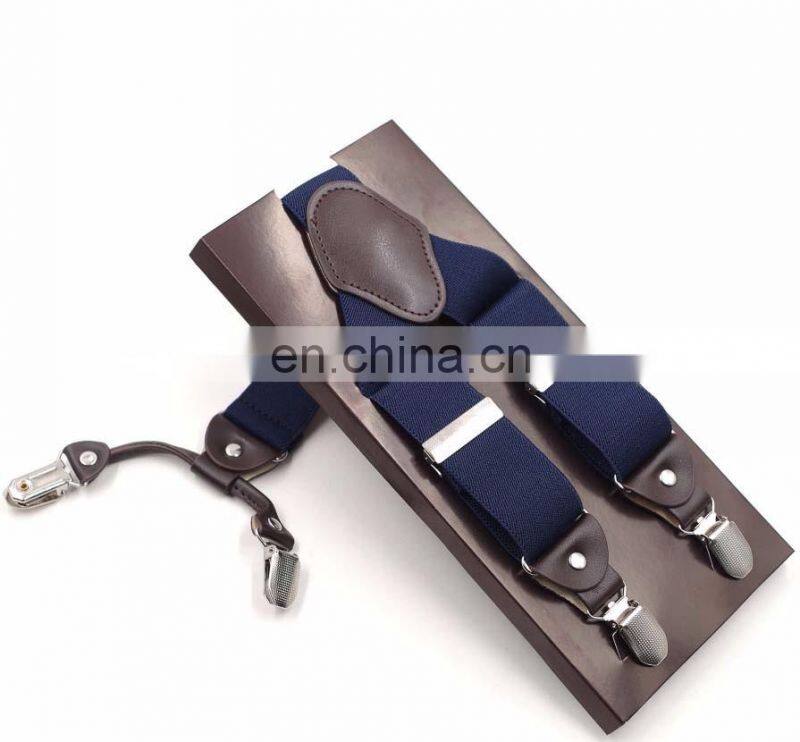 HOT SALE Adult Men's 4 clips high quality solid colors suspenders