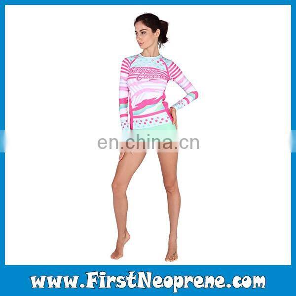 Lovely Pink Dot Online Cheap Pink Color Rash Guards