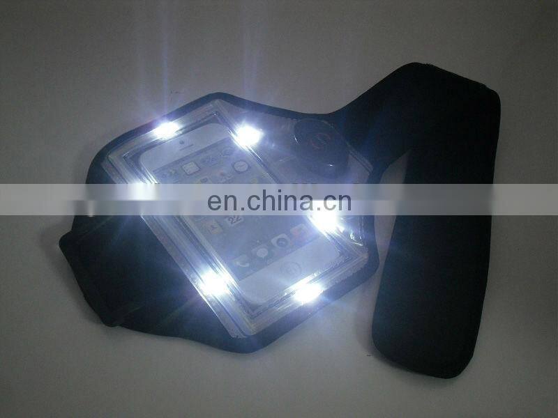 Hot sale led light armband for iphone waterproof armband case for mobile phone led light armband