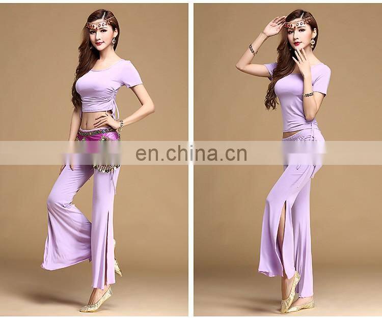 T-5115 Modal summer short sleeve practice belly dance costume