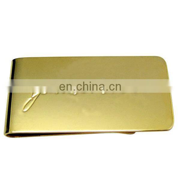 cool stainless steel gold plating Money clip Laser Engraved Cash Clip