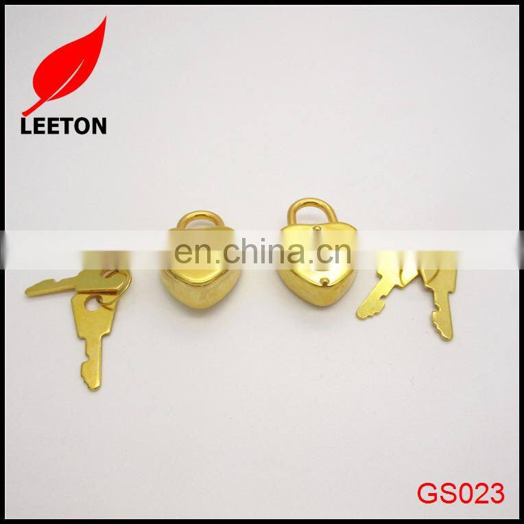 Factory supply gold metal heart shaped padlock for jewelery box