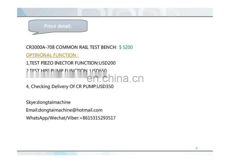 Auto electronic equipment CRS708C diesel common rail fuel injection pump test bench price