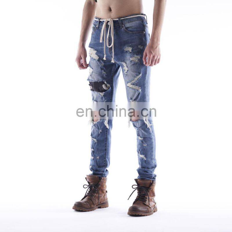 DiZNEW Hot sale popular straight black elastic custom mens jeans