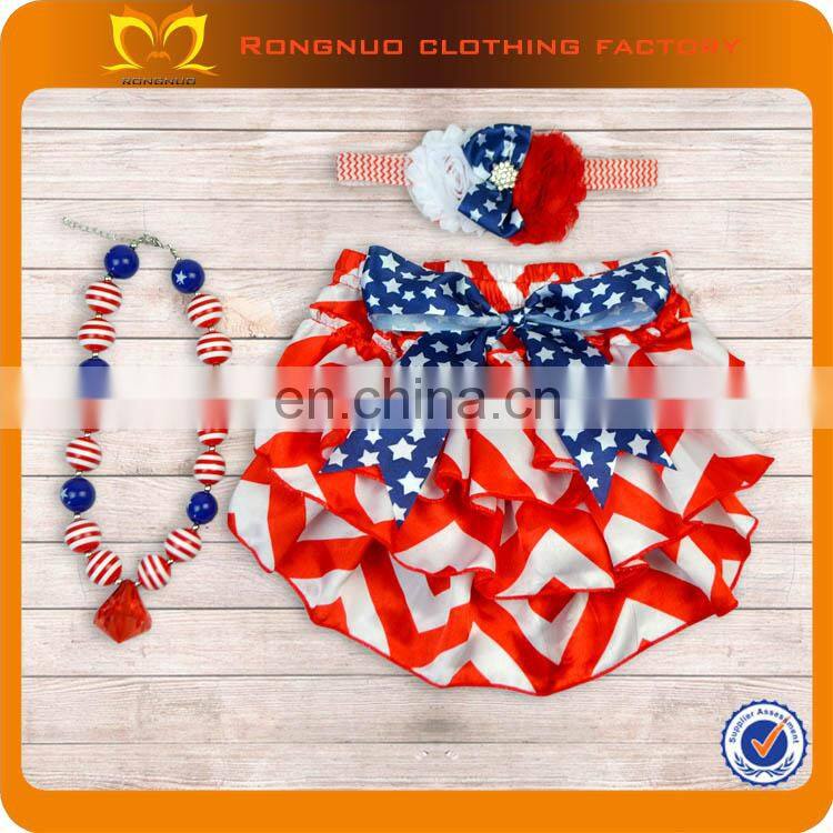 Newborn baby ruffle chiffon diaper cover cute red white polka dot bloomer with headband and necklace wholesale
