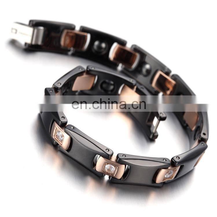 Ceramics Magnetic Energy Therapy Men's link wrist bracelet bio tungsten magnetic bracelet
