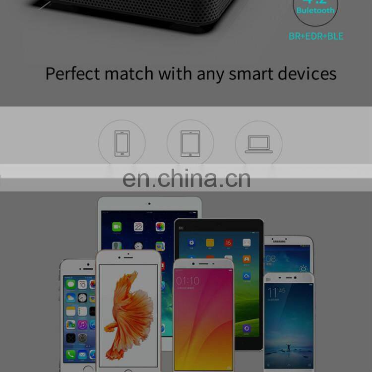 Multi function high quality sound led display alarm clock qi wireless charger bluetooth speaker match with smart device speakers
