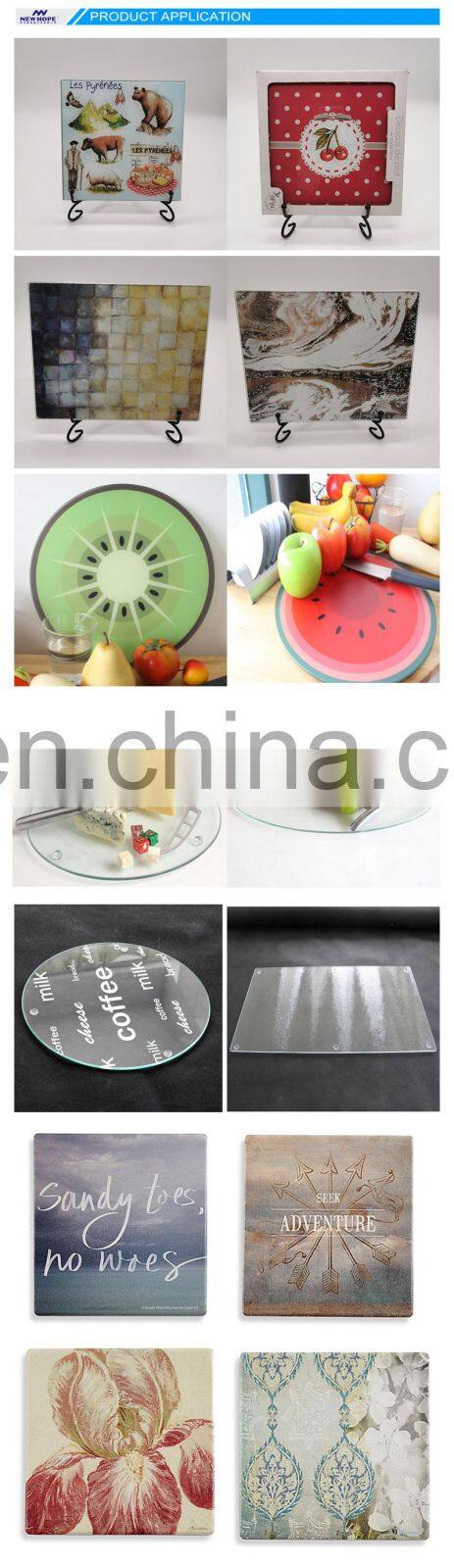 Retangular wine design tempered glass cutting board