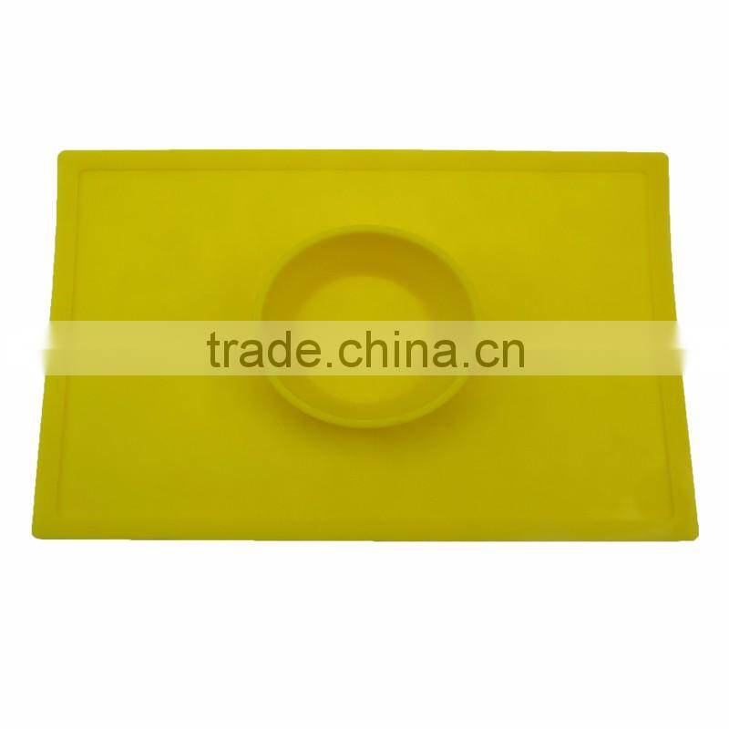 Silicone placemats table dog bowls kitchen table FDA dish pad grip with bowl