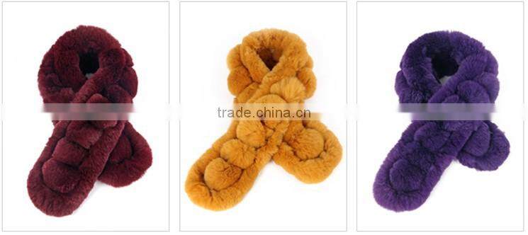 2014 Genuine rex rabbit skin scarf for Women