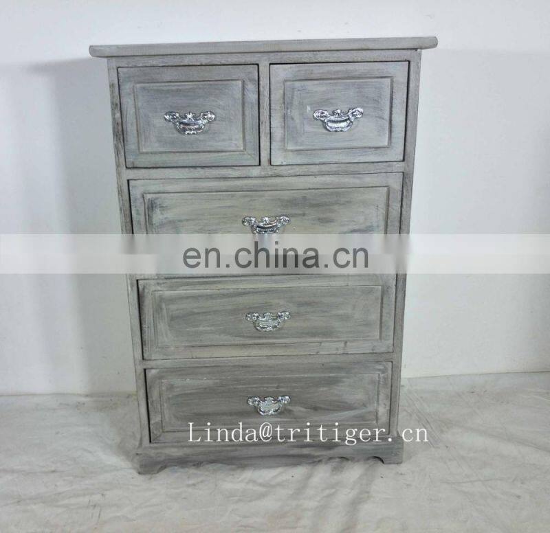 Country style high quality blue solid wood kitchen cabinet for wholesale