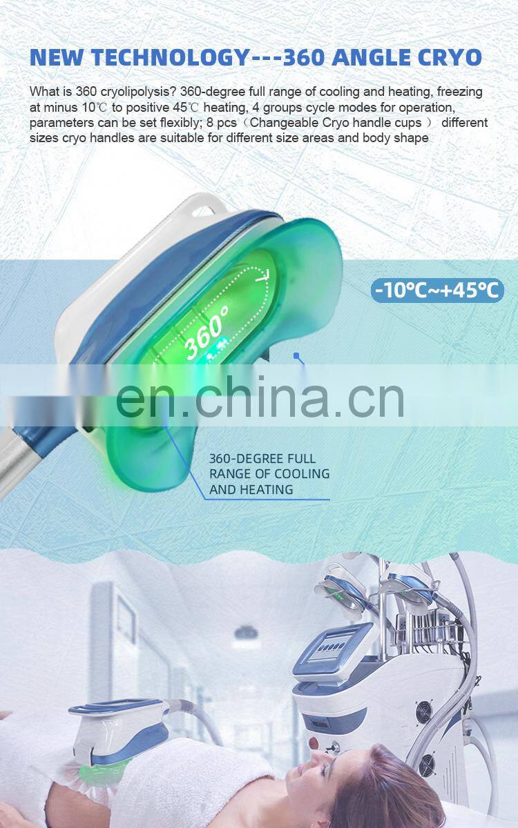New technology cryo 360 cryolipolysis lose weight machine vaccum cavitation lipo laser pads for fat reduce