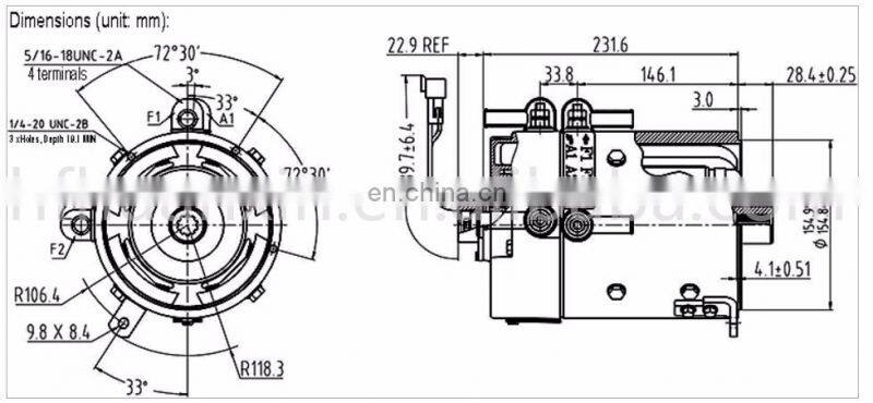 DC Brush Motor, Permanent Magnet DC Motor, 48V DC Motor