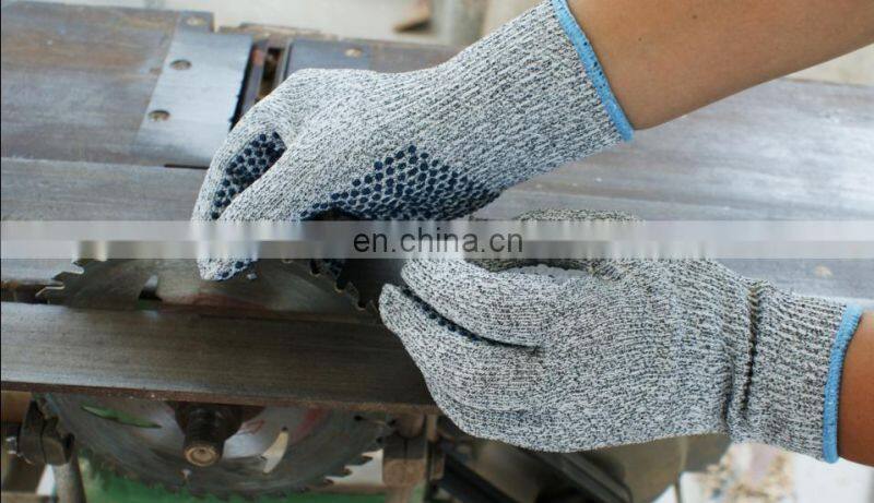 13 Gauge PU HPPE Anti Cut Resistant Work Gloves
