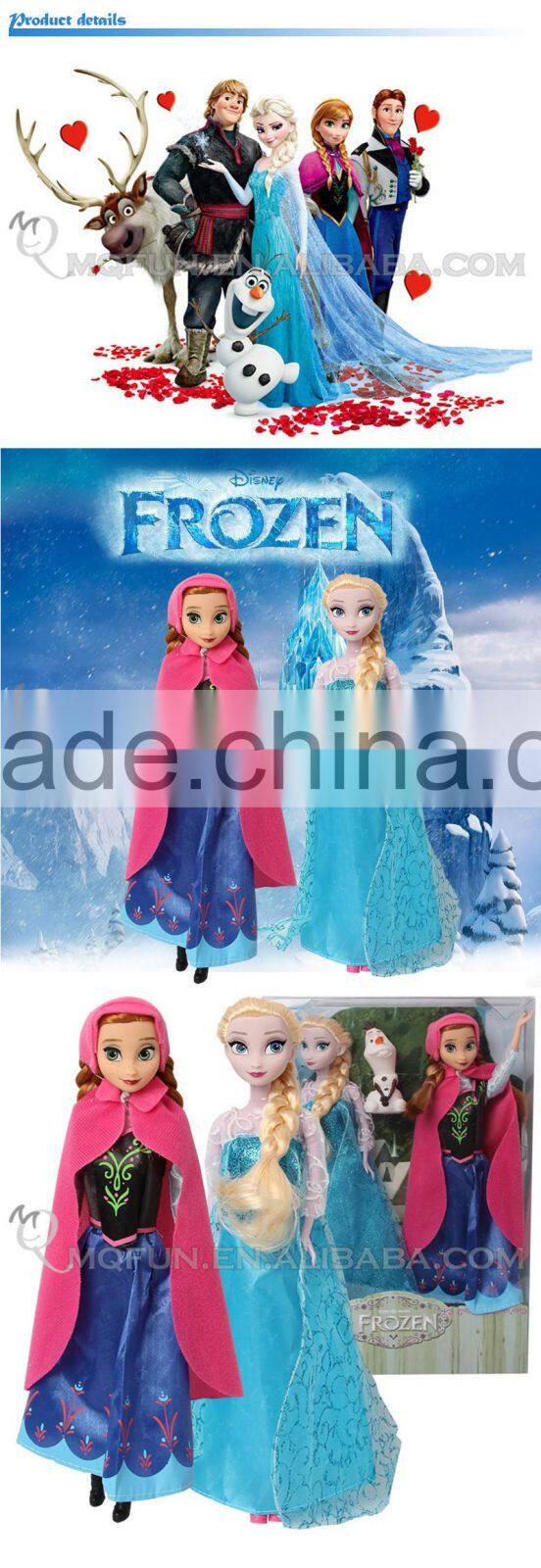 Mini Qute wholesale 3 in 1 with olaf movable joints Plastic cartoon Frozen doll frozen princess anna & elsa girls children toys