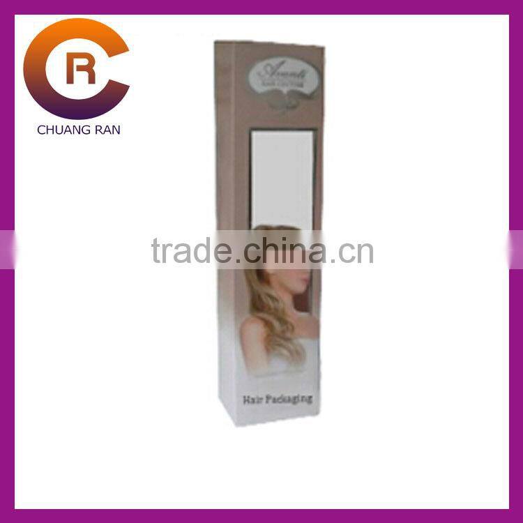 Full printed custom cheap drawer paper window boxes for hair extensions