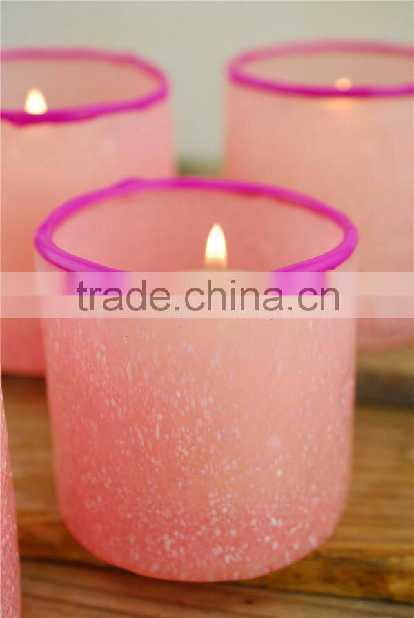spring candle holder, pink votive candle holder