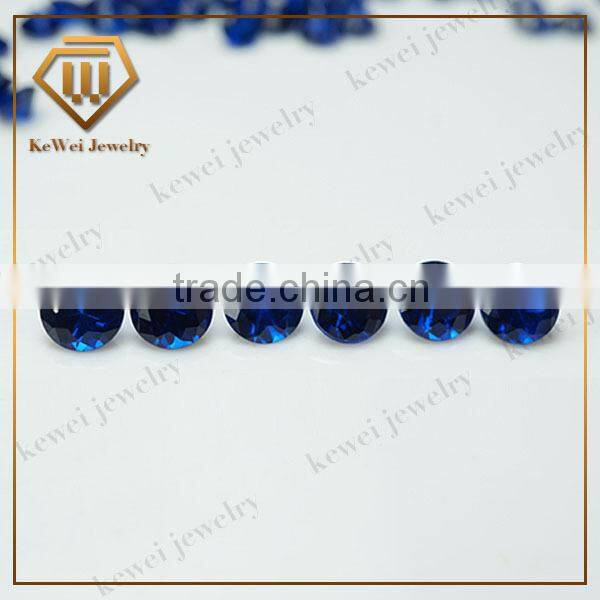 Low price loose gemstone round shape 113# blue synthetic spinel for jewelry
