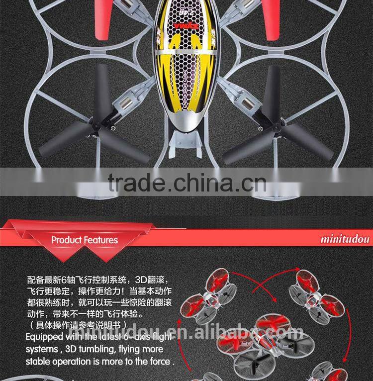 Minitudou X4 Remote Control Quadcopter with 3D rollover function and six-axis flight system