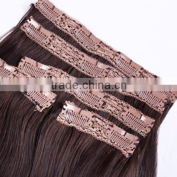 Ombre colored lace full head Russian Brazilian Indian remy human clip in hair extensions