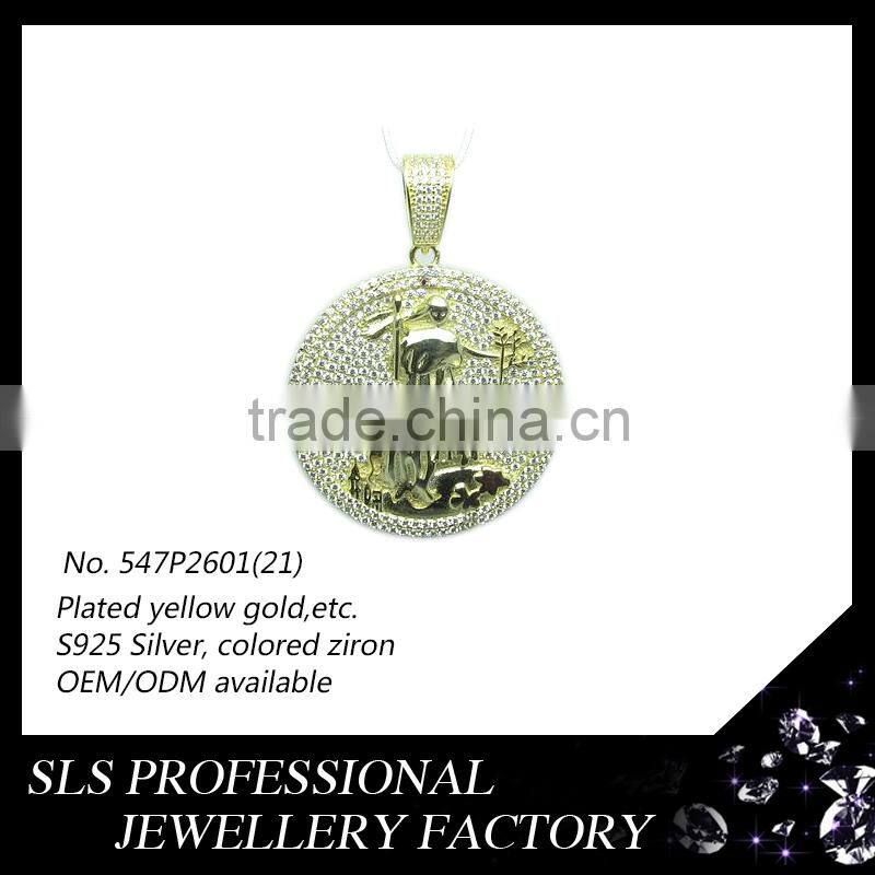New products 2016 colored CZ 925 silver fashion jewelry Pendant for American market