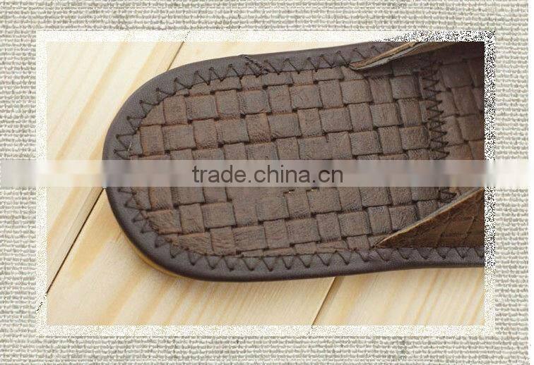 2014 New Design Cheap Wholesale Men Leather Sandals And Slippers