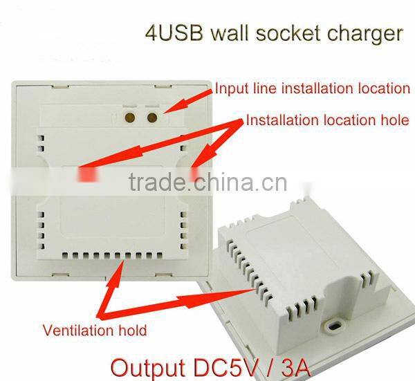 electrical receptacles wall switch and socket universal type 4 usb port hot sale can test sample