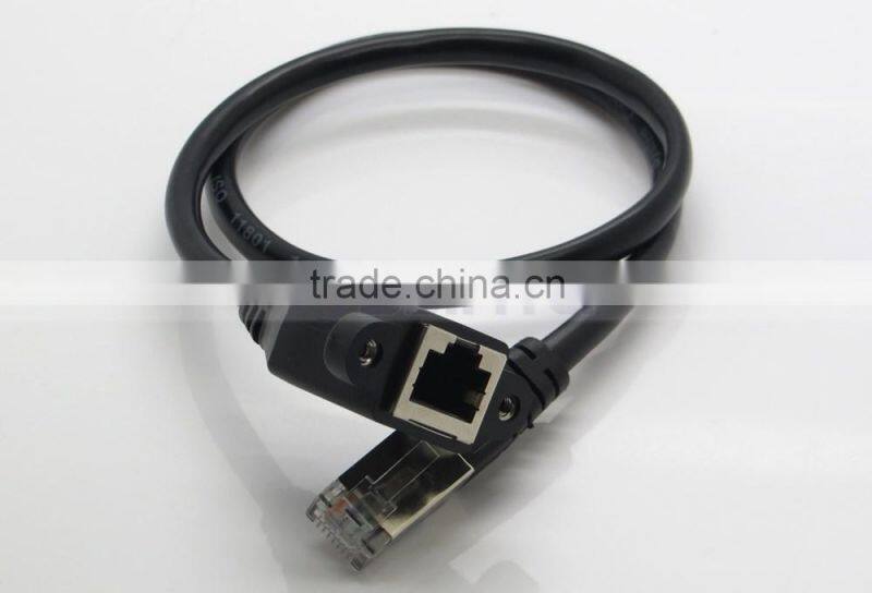 30cm/1M RJ45 Male to Female Screw Panel Mount Ethernet LAN Network Extension Cable
