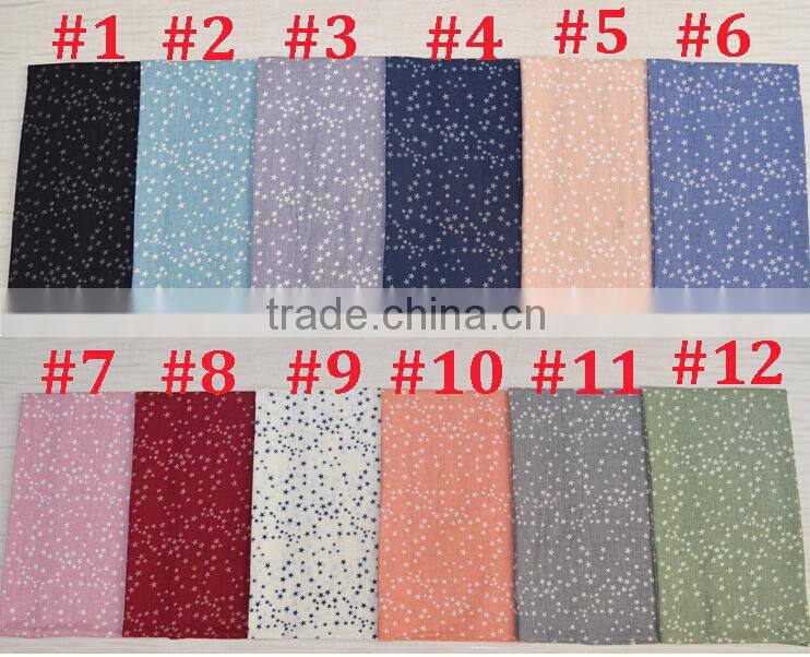 Wholesale Fall Winter Women Fashion Star Printed Cotton Rayon Scarf