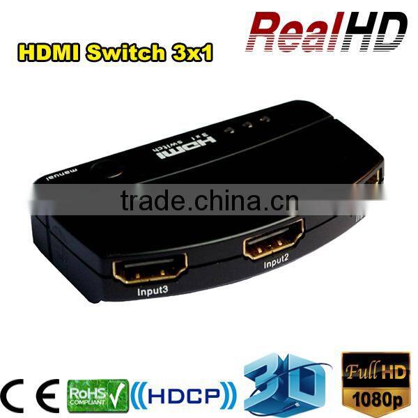 2016 China Top Great Selling 3X1HDMI Switcher Mini V1.4aHDMI Switcher With IR
