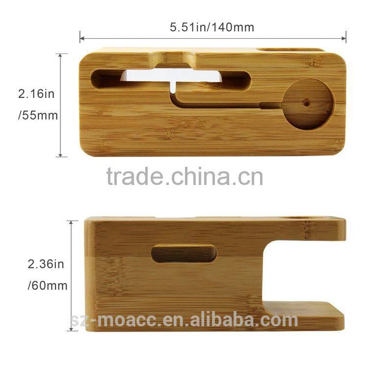 Dual for apple watch wood stand charger,Bamboo adapter for apple watch both 42mm & 38mm sizes of 2015 Watch Models
