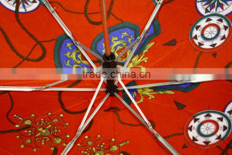 Hot Sale19" X 6ribs red color 3-section mini umbrella