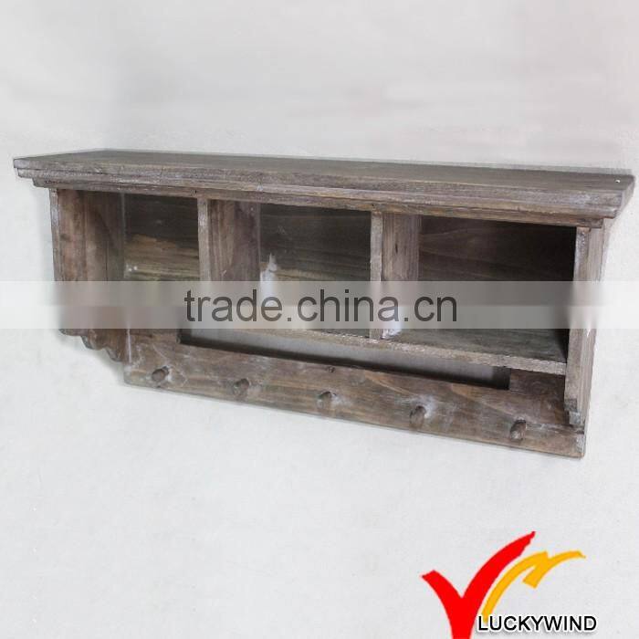 natural desktop wall wooden kitchen shelf with hook