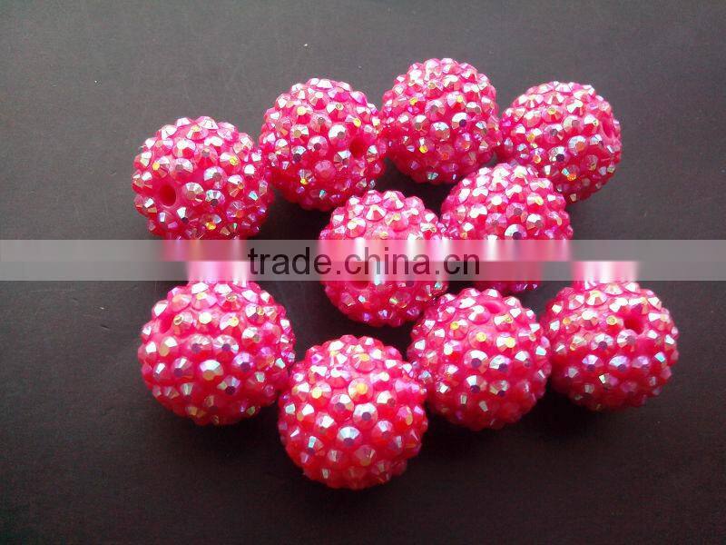 Various size Resin Rhinestone Ball beads Chunky for Jewerly Chunky Kids Necklace Jewelry