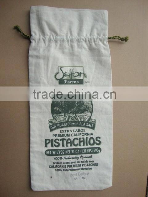 2016 Top quality cheap canvas reusable wine bags package single bottle wine drawstring bag