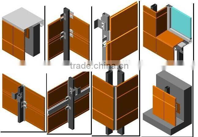 right angle aluminium terracotta fixing system accessories for curtain wall