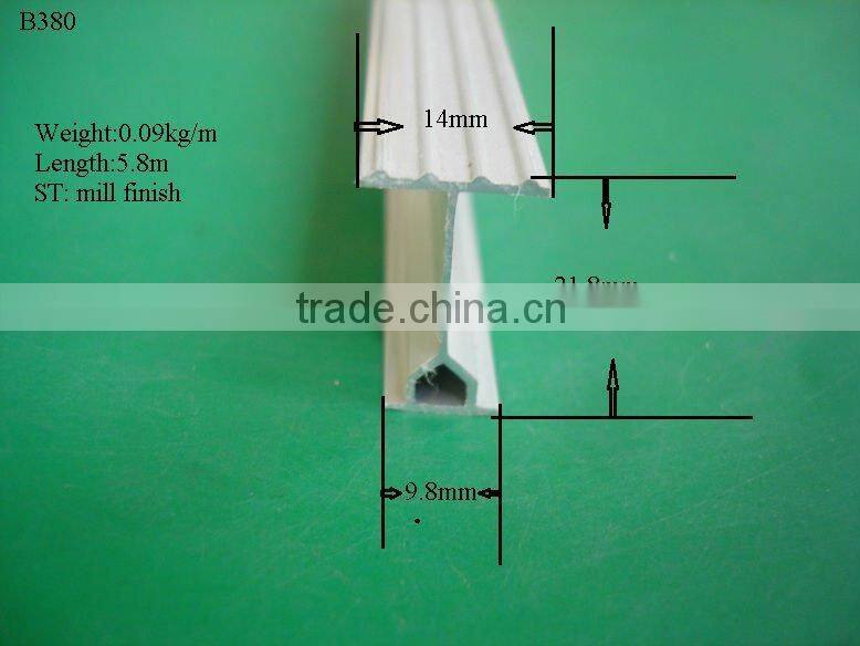 14mm*21.8mm*9.8mm aluminum bending rail profile for curtain