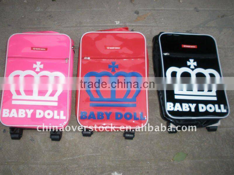 Promotional Foldable PU Trolley Bag 18" Foldable Trolley Luggage for PROMOTION Kids Trolley Bag