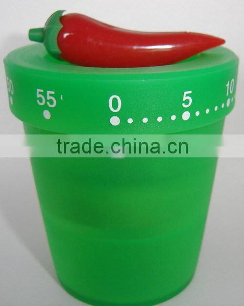 China mechanical kitchen bucket with pepper shape timer