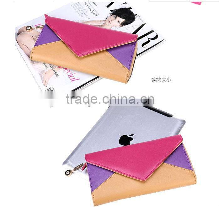 2013 colorful fashion design woman purse leather wallet envelope bag