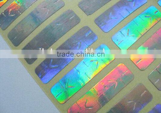 Laser hologram scratch off label cold sticker roll easy peel off label 8*40mm