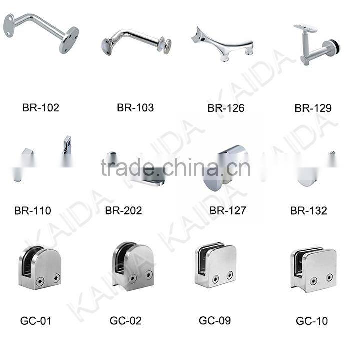 Glass no need to cut hole steel balustrade for shopping mall