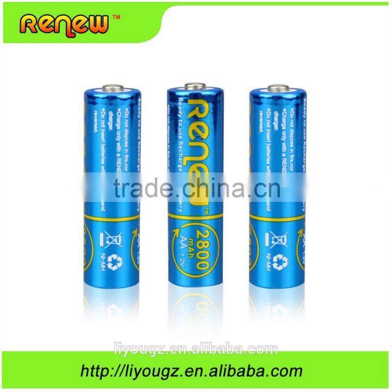 New brand !!!RENEW AA 1200 Cycle 2800mAh NI-MH rechargeable battery