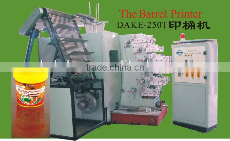 DAKE plastic four color offset printing machine, bucket printing machine