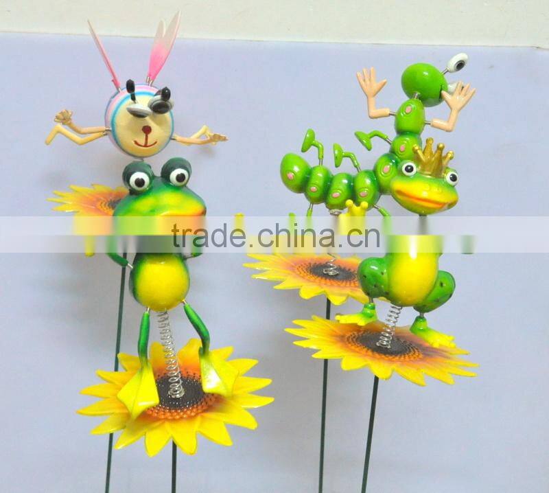 4 Inch Caterpillar with Umberlla Garden Decoration Plastic, Garden Sticks
