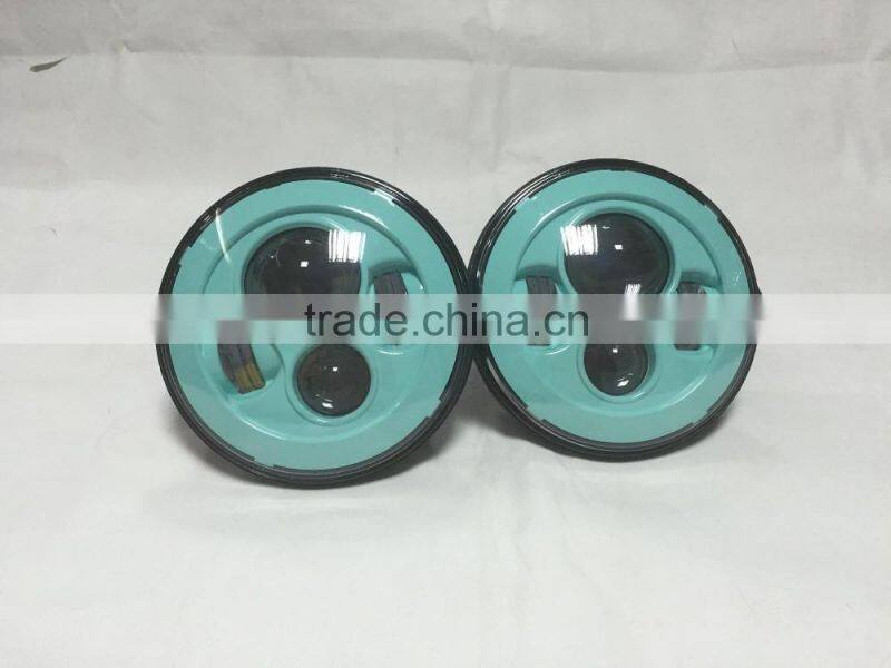 LED Headlight Fits Harley Chopper Motorcycles - 7 Inch Round Projector LED Headlights