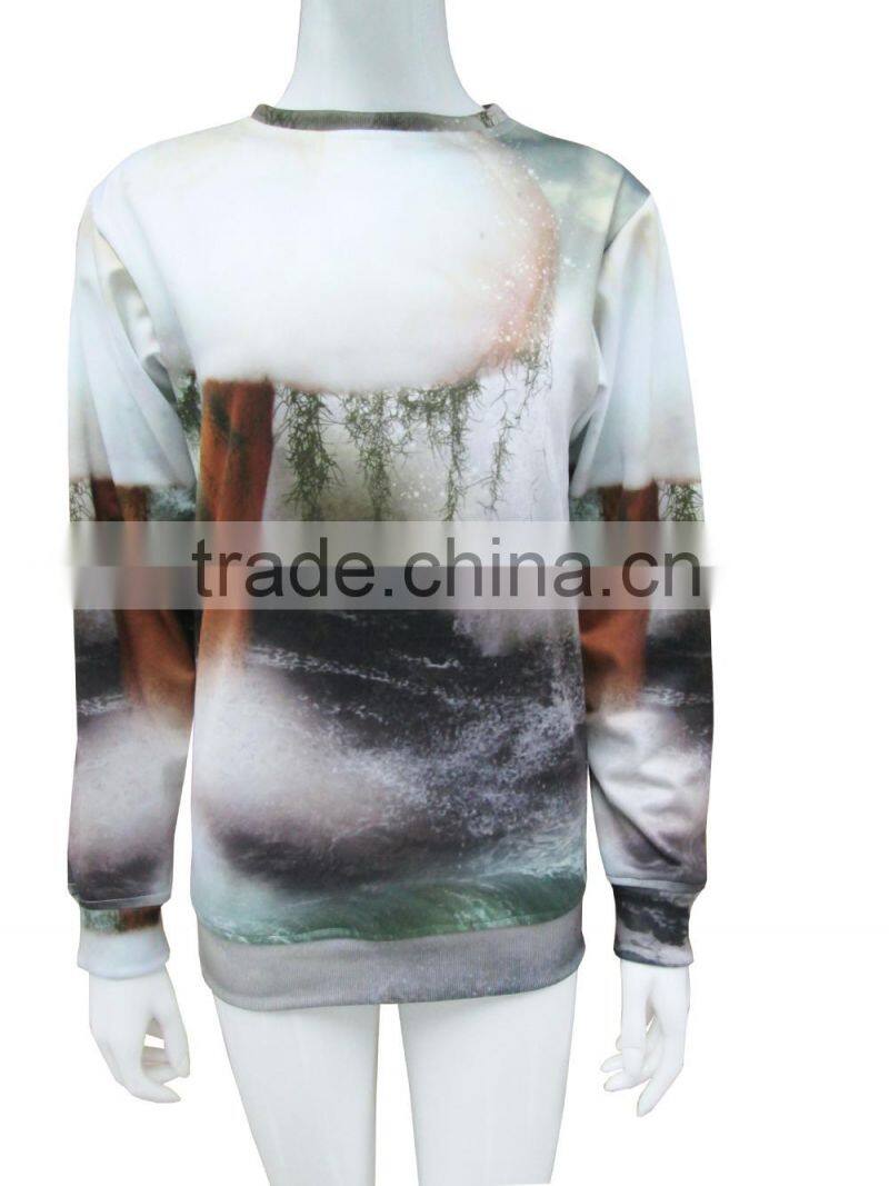2014 printing special women sweatshirt with dye sublimation from shenzhen factory