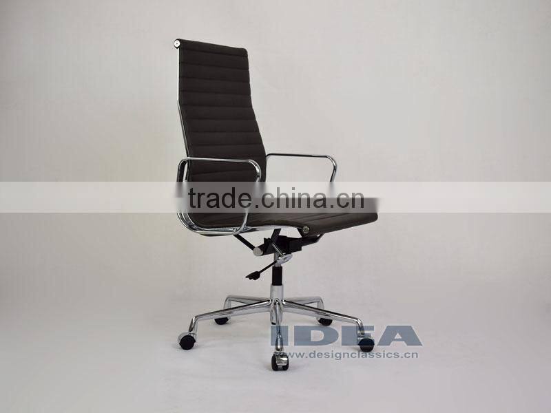 Replica EA119 Charles High Back Office Chair - Dark Grey Color Genuine Leather