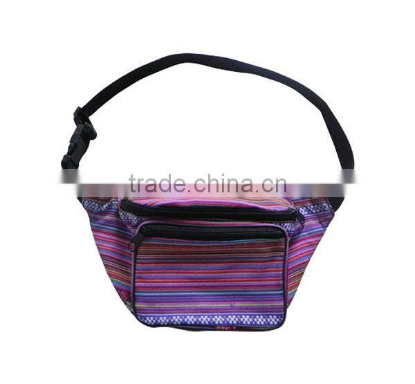 Hot selling color stripe 600D women waist bag China